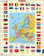 Puzzle MAXI - Mapa Evropy + vlajky/70 dílků