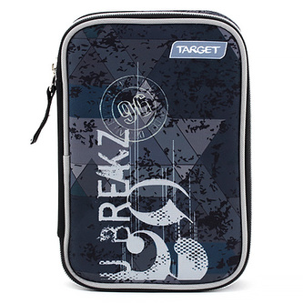 Školní penál s náplní Target 96, jednopatrový, černý