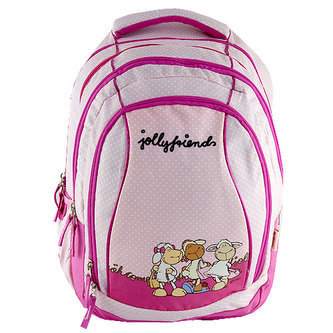 Školní batoh 2v1 Nici růžový, tři ovečky