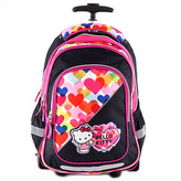 Školní batoh trolley Target Hello Kitty, modrý, barevná srdce