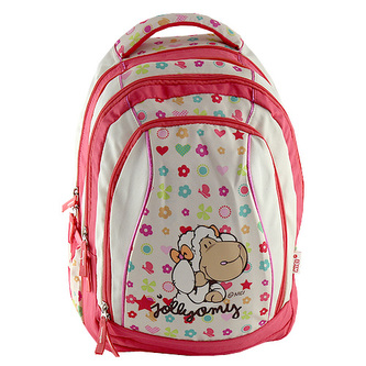 Školní batoh 2v1 Nici 2v1, béžovo-růžový