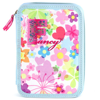 Školní penál s náplní Target Fancy, barevné květy
