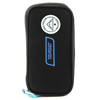 Školní penál bez náplně Target Compact Geo, s pravítkem, černý, modré logo