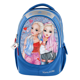 Školní batoh Top Model Jill a June, modrý s glitry Školní batoh Top Model Jill a June, modrý s glitry