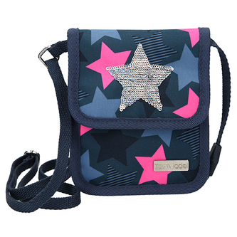 Kapsička na krk Top Model Hvězda, měnící flitrový obrázek, modro-růžová