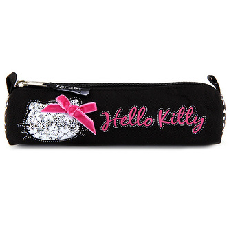 Školní penál Hello Kitty oválný, černý