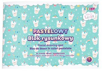 Blok rysunkowy pastelowy Lenka A4/14K 1szt STRIGO