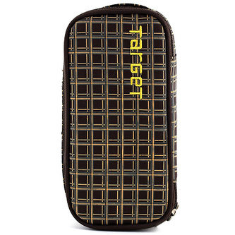 Školní penál Target hnědo-žluté kostky