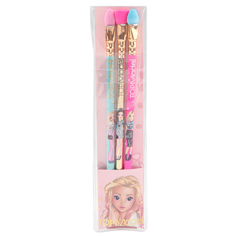 Sada tužek Top Model Candy, s gumou ve tvaru štětců, 3 ks