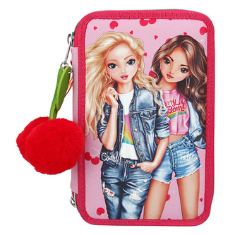 Penál s výbavou Top Model Candy a Talita, třípatrový, růžový Penál s výbavou Top Model Candy a Talita, třípatrový, růžový