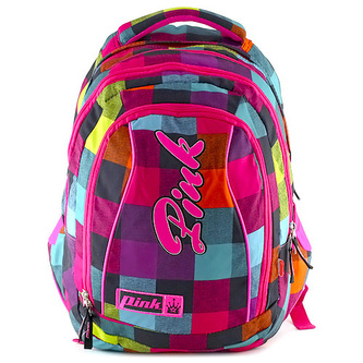 Studentský batoh 2v1 Pink Backpack Pink Rainbow (2 In 1)