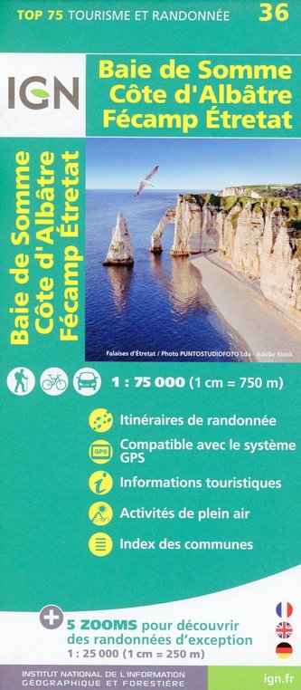 Baie de Somme Côte d'Albatre 1:75 000
