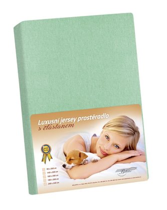 Jersey s elastanem - sv zelená - 180x200 cm