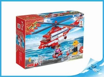 BanBao stavebnice Fire hasičský vrtulník + 3 figurky