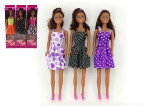 Panenka černoška nekloubová plast 28cm  v krabičce - 1 kus