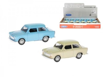 Auto Trabant 601 kov 7cm zpětný chod asst 2 barvy 12ks v boxu