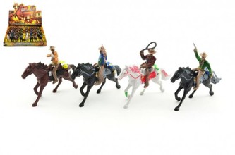 Figurka/Kovboj na koni Western plast 10cm - 1 kus