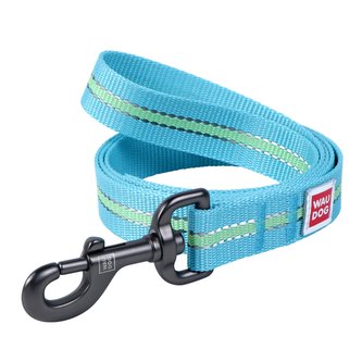 Vodítko nylonové Waudog Glow modré (122cm/2,5cm)