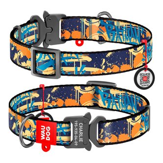 Obojek nylonový Waudog DC Batman jeans Fastex QR (24-40cm/2cm)