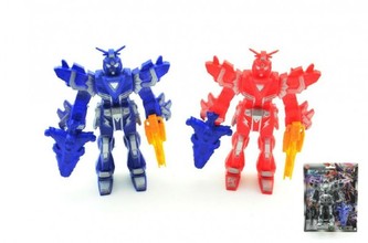 Robot bojovník plast 15cm s doplňky asst 4 barvy na kartě