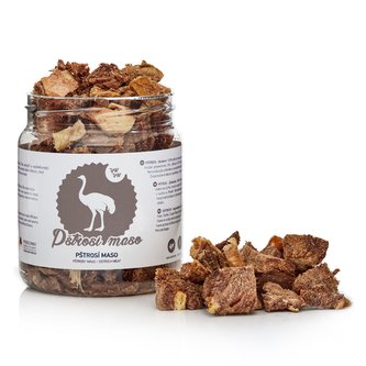 Raw Raw pamlsky mrazem sušené Pštrosí maso 90g