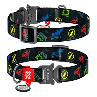 Obojek nylonový Waudog DC Justice League Fastex QR (35-58cm/2,5cm)