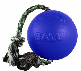 Jolly Ball Romp-n Roll 15 cm - míč s provazem modrý