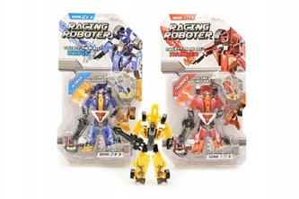Transformer robot/auto závodní plast 19cm asst na kartě