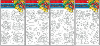 Předlohy na malování na sklo vánoční s vyvýšenou stříbrnou konturou 30 x 21 cm