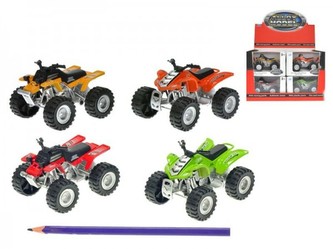 Čtyřkolka kov 8cm asst 4 barvy v krabičce 12ks v DBX