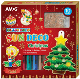 Farby do szkła-Zestaw świąteczny 10 kolorów 10,5 ml + 12 szkiełek