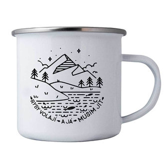 Bohemia Gifts Plechový smaltový hrnek 350 ml pro rybáře - ryby volají