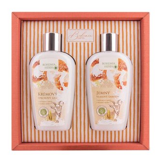 Bohemia Gifts Kosmetická sada - gel 250ml a šampon 250ml – kozí mléko