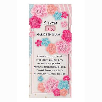 Bohemia Gifts Mléčná čokoláda pro ženu k narozeninám 100 g - květiny