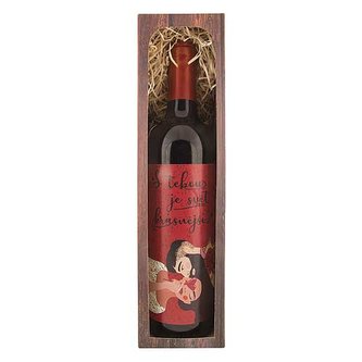 Bohemia Gifts Dárkové červené víno 0,75 l z lásky - s tebou