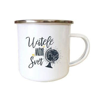 Bohemia Gifts Plechový smaltový hrnek 350 ml - učitelé mění svět