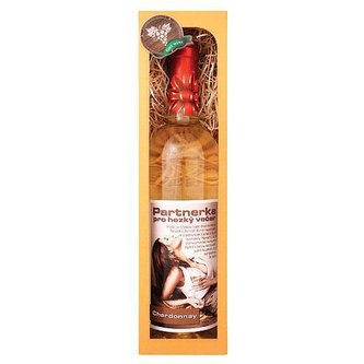 Bohemia Gifts Dárkové bílé víno 0,75 l Chardonnay - Partnerka pro večer