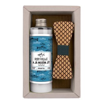 Bohemia Gifts Kosmetická sada pro rybáře - sprchový gel 250 ml a motýlek