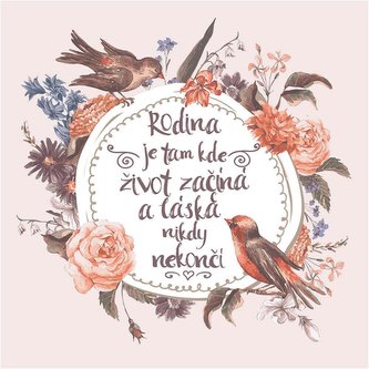 Bohemia Gifts Dekorační obraz na zavěšení 30 x 30 cm - Rodina