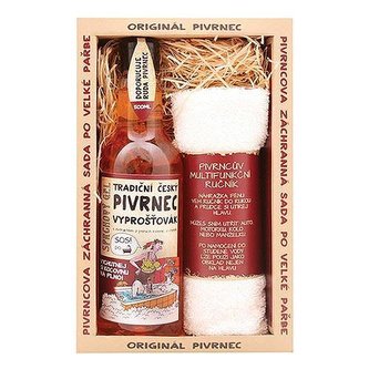 Bohemia Gifts Sada pivní kosmetiky Vyprošťovák – pěna 500 ml a ručník 50x30 cm