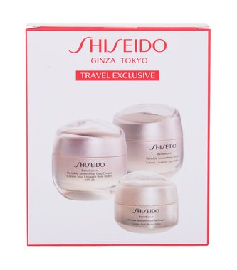 Shiseido Benefiance denní pleťový krém Benefiance Wrinkle Smoothing Day Cream SPF25 50 ml + pleťový krém Benefiance Wrinkle Smoothing Cream 50 ml + oční krém Benefiance Wrinkle Smoothing Eye Cream 15 ml