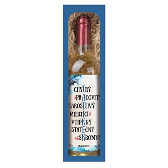 Bohemia Gifts Dárkové bílé víno 0,75 l pro tatínka - Chardonnay