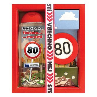 Bohemia Gifts Kosmetiká sada k 80. narozeninám - gel 300 ml a mýdlo 55 g