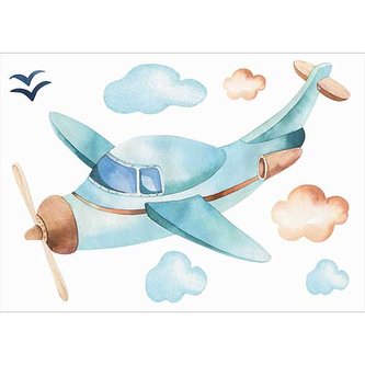 Bohemia Gifts Samolepka na zeď pro děti A2 - letadlo