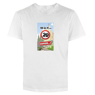 Bohemia Gifts Tričko s potiskem k 20. narozeninám - super - XXL - klasický střih, bílá