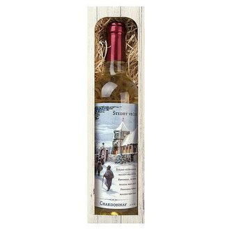 Bohemia Gifts Vánoční víno 0,75 l - Štědrý večer - Chardonnay