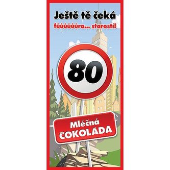 Bohemia Gifts Mléčná čokoláda 100 g k 80. narozeninám - Vše nej