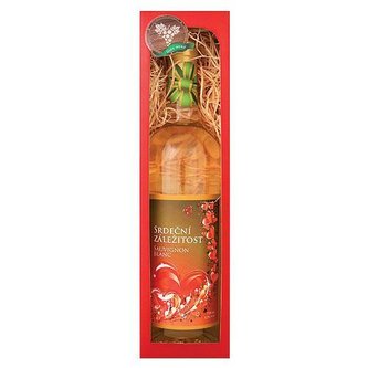 Bohemia Gifts Dárkové bílé víno 0,75 l Sauvignon Blanc - Srdeční záležitost