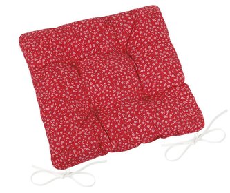 Sedák Adéla prošívaný - červený kvítek - 40x40 cm, prošívaný