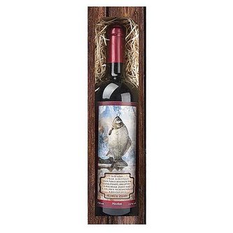 Bohemia Gifts Dárkové červené víno 0,75 l pro rybáře Petrův zdar